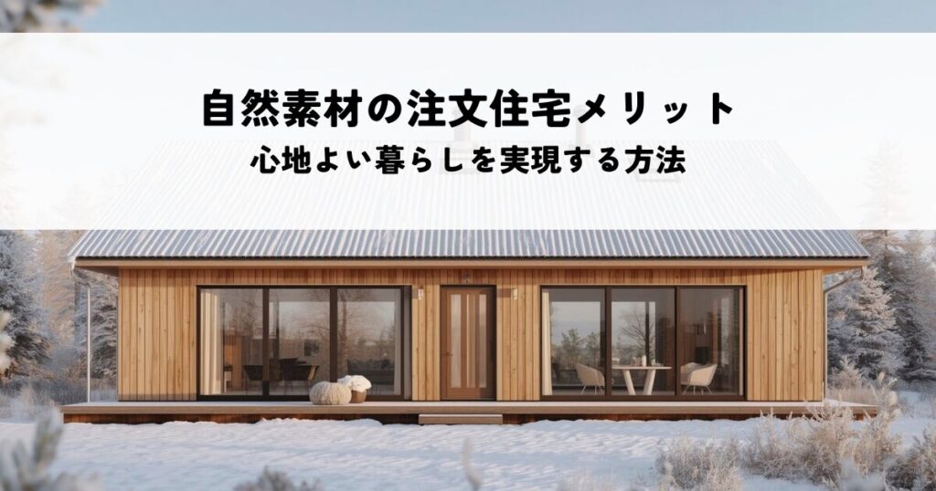 自然素材の注文住宅で得られるメリットとは？心地よい暮らしを実現する方法